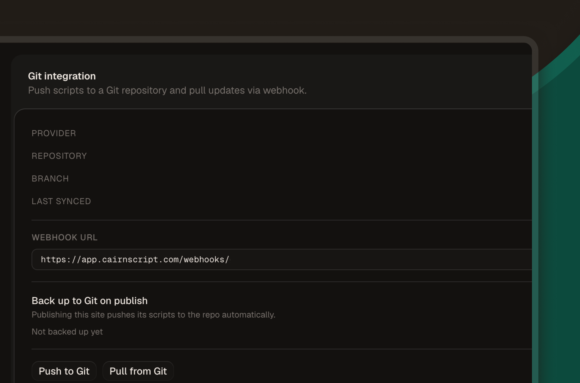 Git sync and backup for webflow
