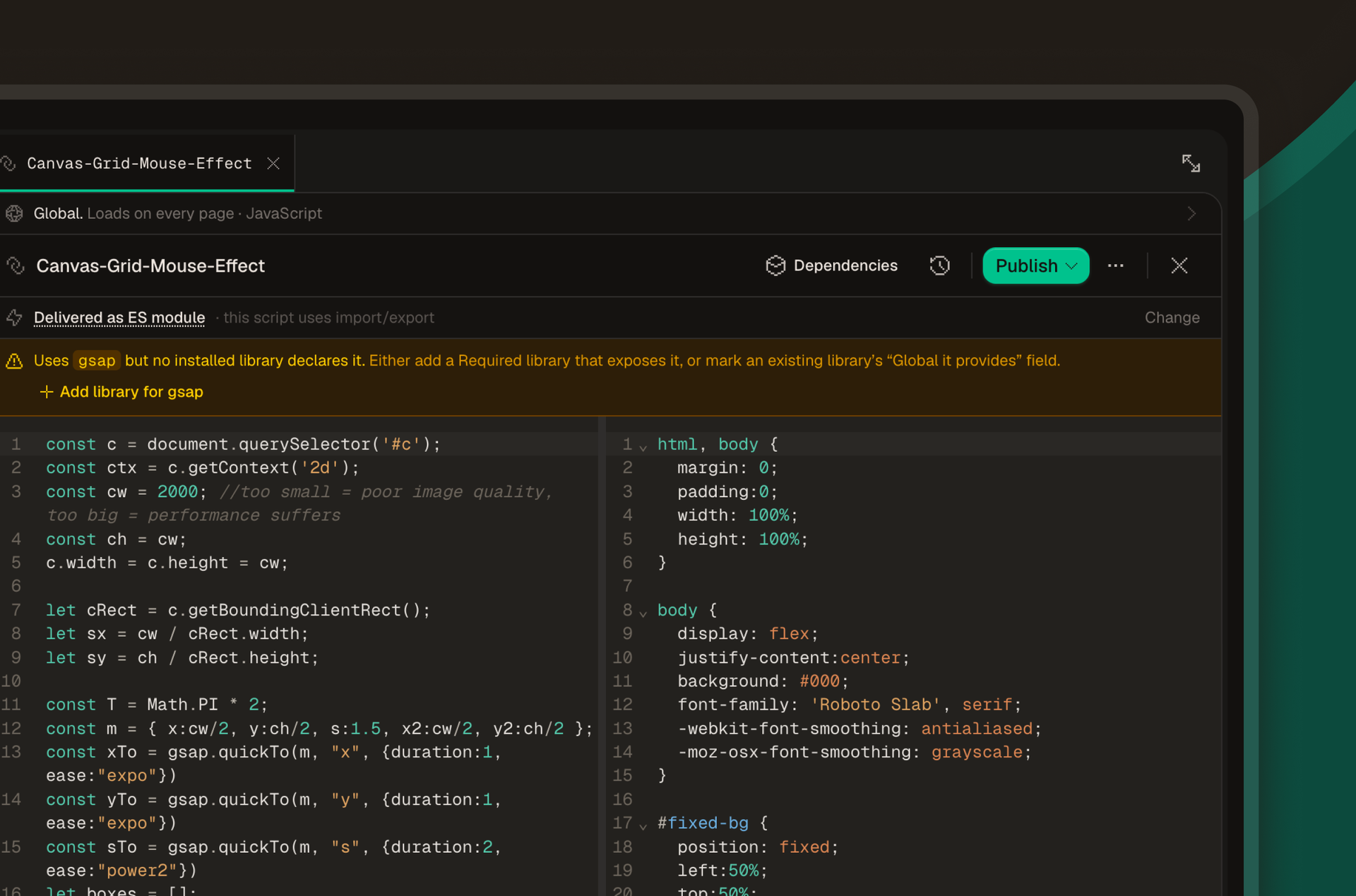 Paired editor