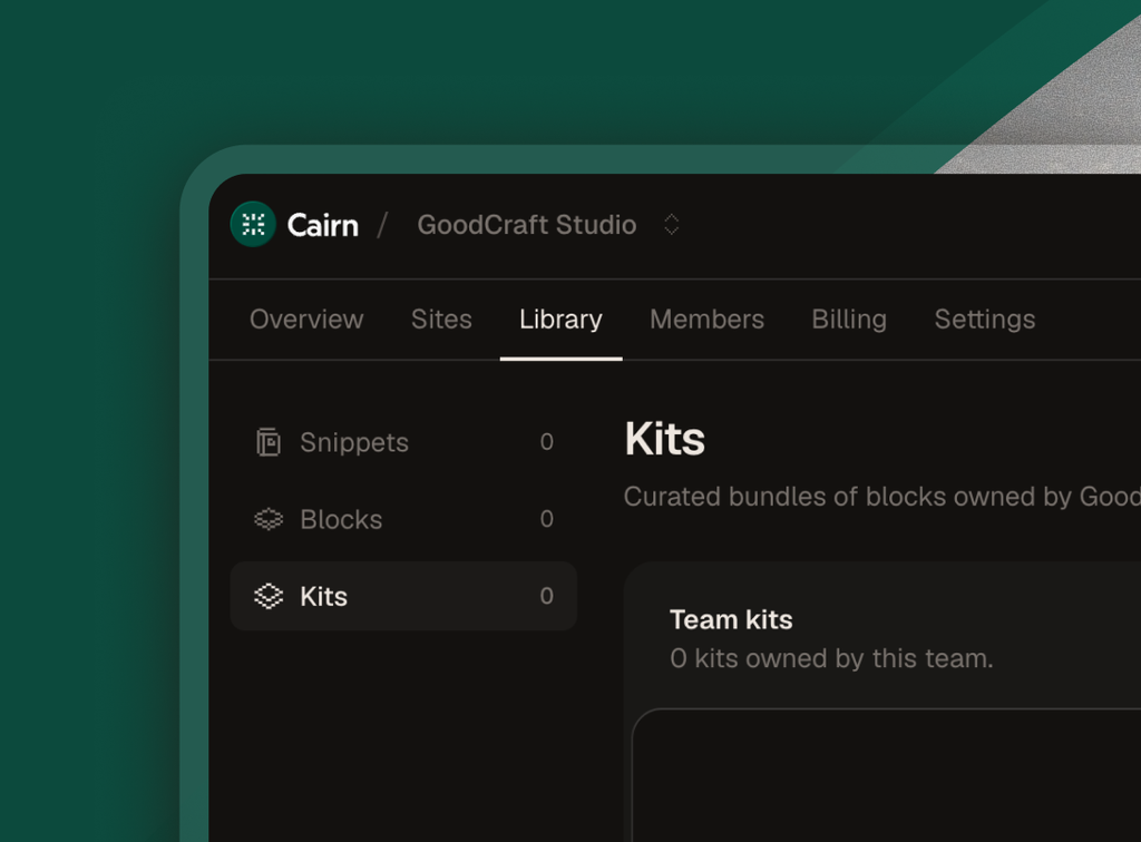 Kits and reusable blocks for Webflow sites
